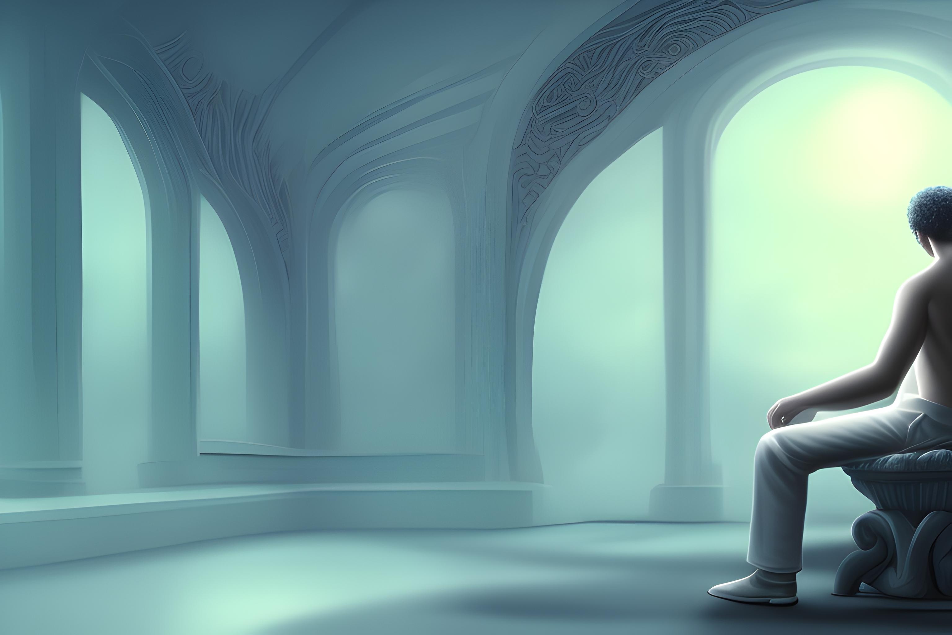 Philosopher writing or thinking